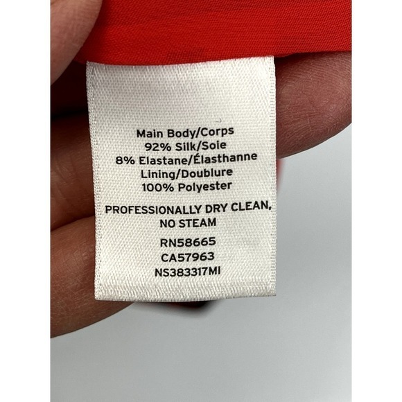 Nordstrom Signature 100% Silk Orange Floral Tiered Dress SZ 14 - Picture 7 of 7